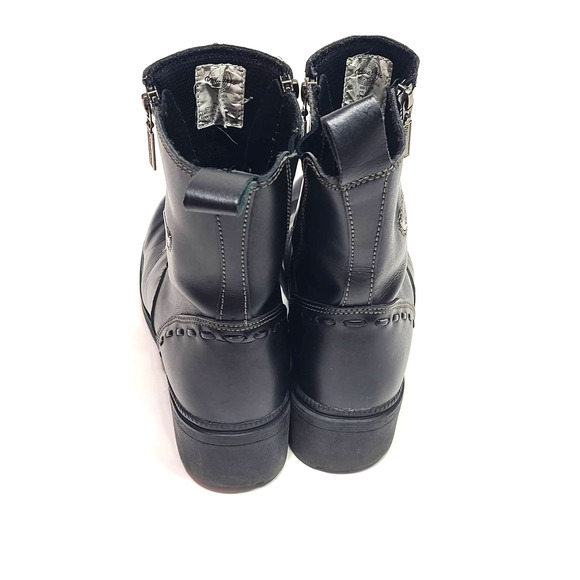Milwaukee black leather biker boots size 9 - Picture 6 of 10